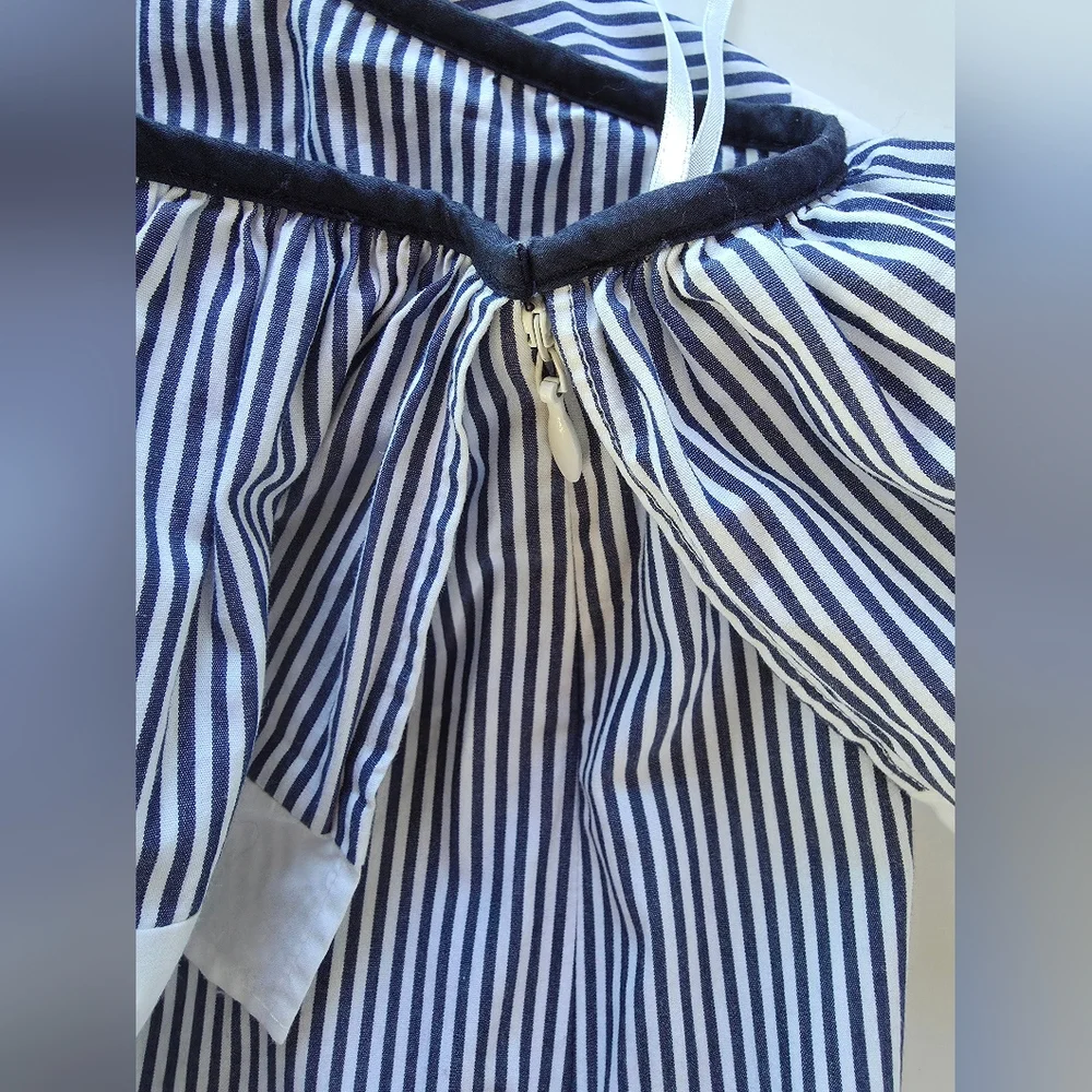 J Crew One Shoulder Ruffle Navy and White Striped Blouse Women's size 2